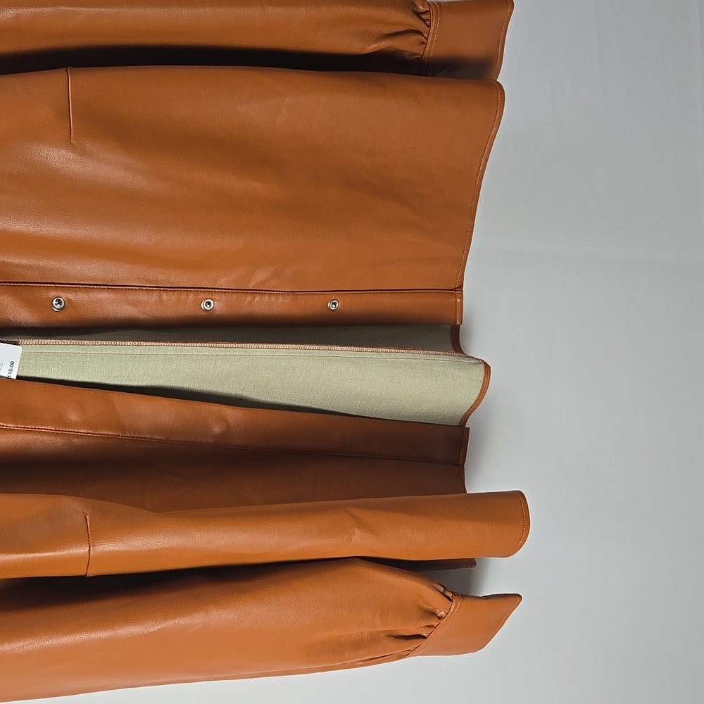 French Connection Womens Crolenda Vegan Leather Glazed Ginger Blouce Sz 4 - NWT - Picture 4 of 11